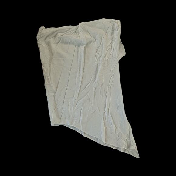 Zara Asymmetric Draped Linen Blend Dress | White | Large - Picture 2 of 3